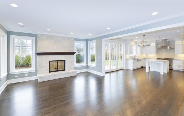 420 Washington Street Glenview, IL 60025 - Photo 9 of 17 an empty room with wooden floor and a fireplace