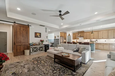 a bed room with a bed and a couch