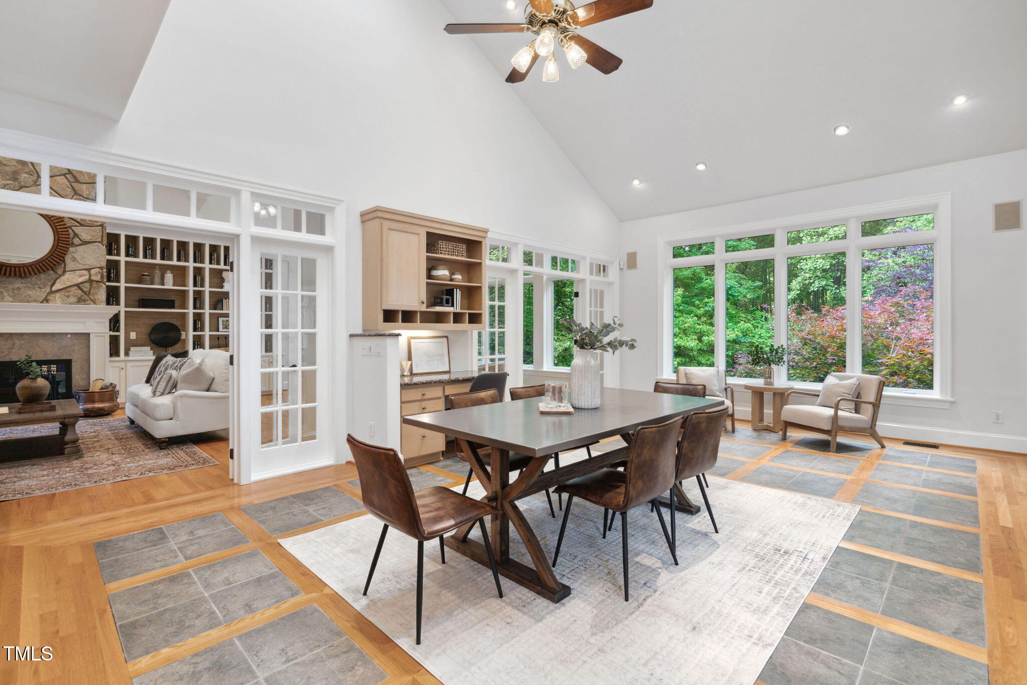 10405 Veasey Mill Road Raleigh, NC 27615 - Photo 19 of 94 a view of a dining room with furniture window and outside view