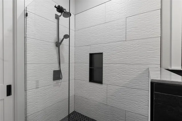 a bathroom with a shower
