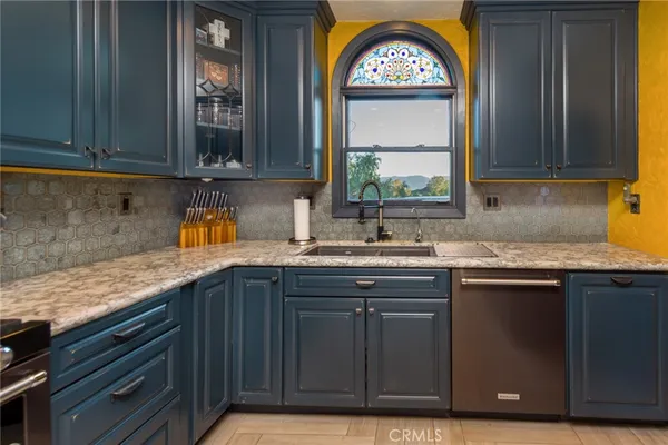 a living room with a rug