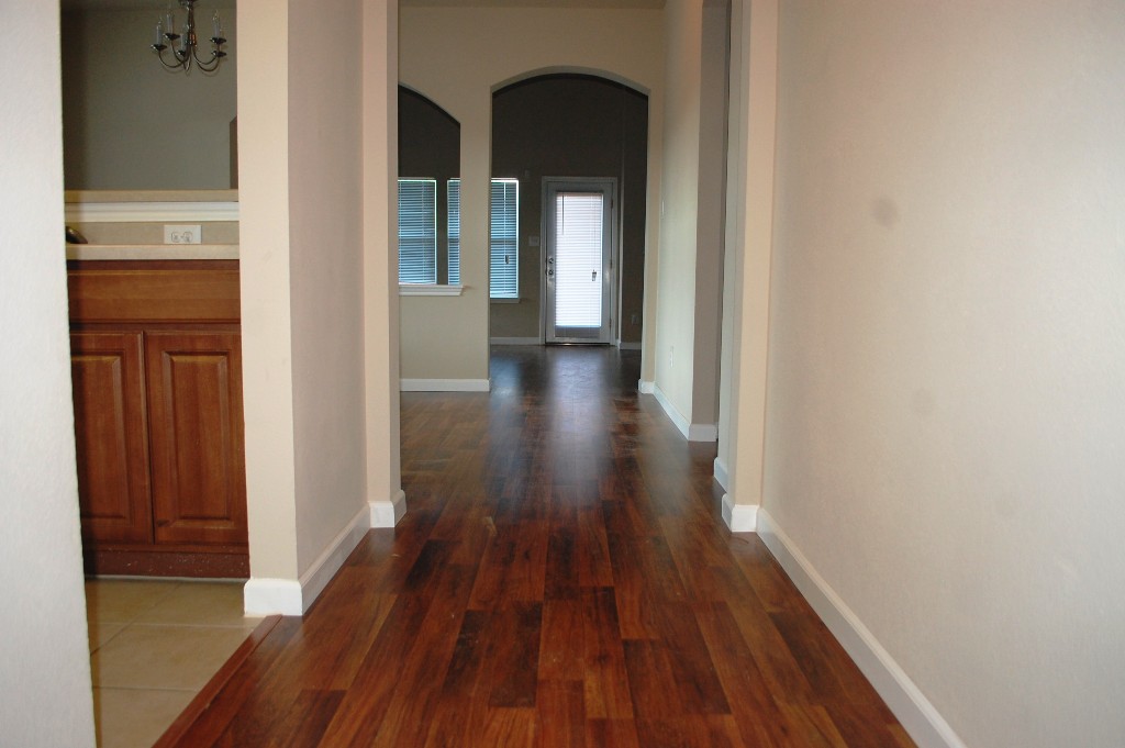 11300 Dimmit Street Manor, TX 78653 - Photo 4 of 23 Rich hardwood flooring guides you through this home's welcoming entry, with elegant archways beckoning further exploration.