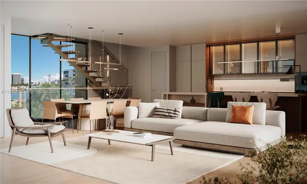 a living room with furniture