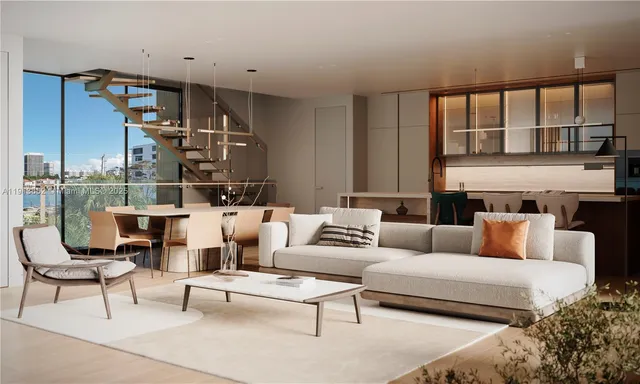 a living room with furniture