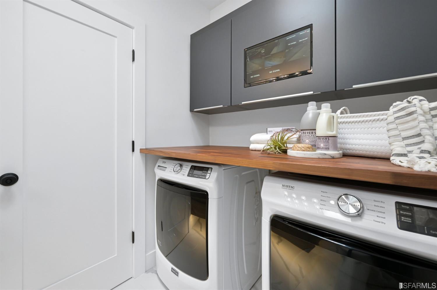 464 Lansdale Avenue San Francisco, CA 94127 - Photo 37 of 61 a utility room with granite countertop cabinets washer and dryer