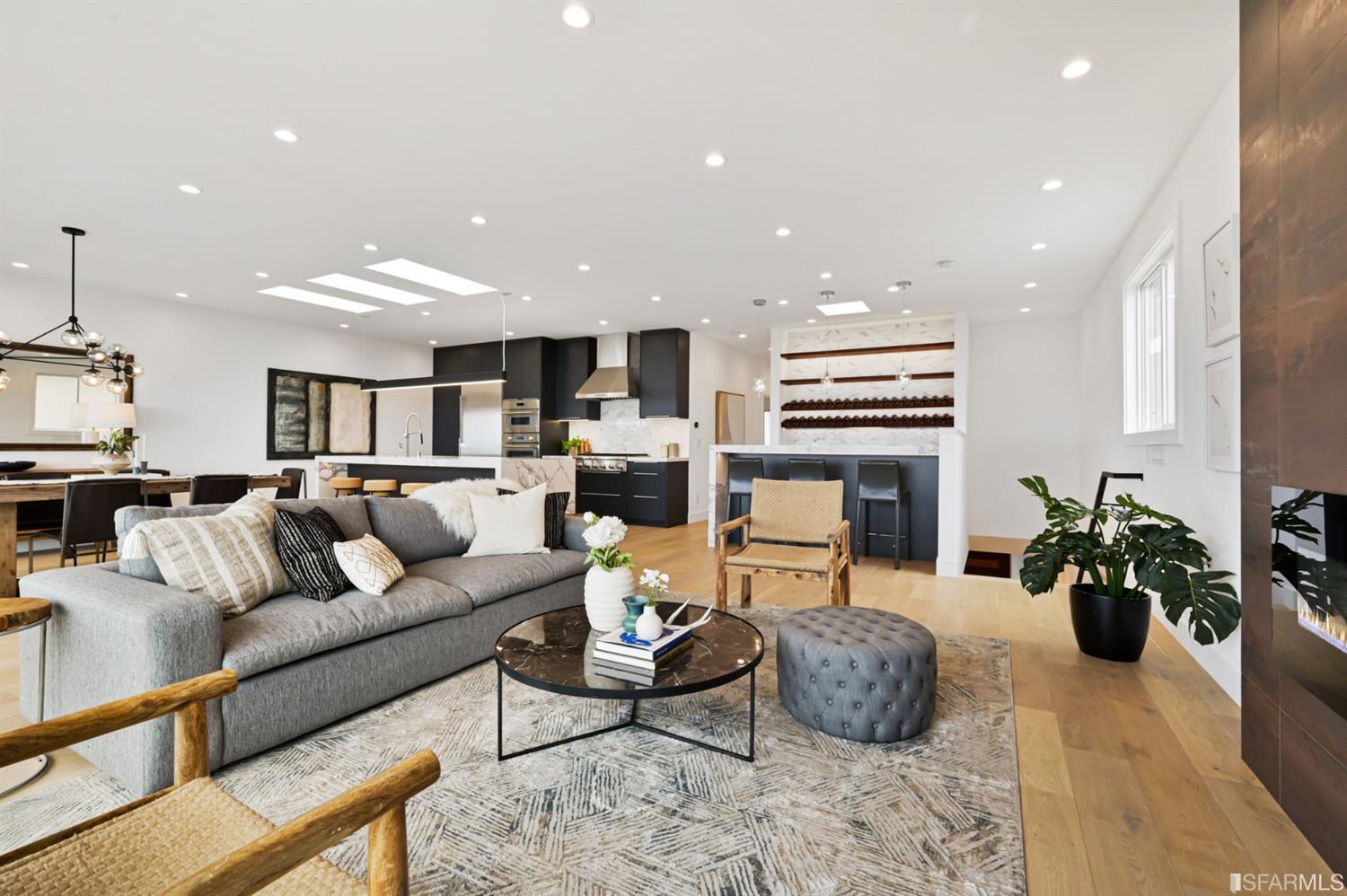 464 Lansdale Avenue San Francisco, CA 94127 - Photo 9 of 61 a living room with furniture fireplace and kitchen view