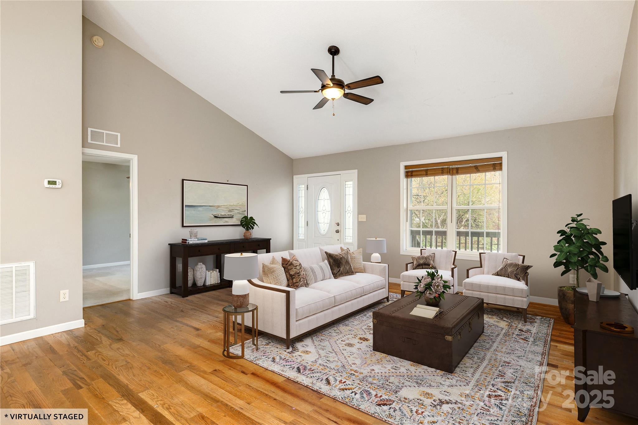 190 Temple Church Road Brevard, NC 28712 - Photo 3 of 24 a living room with furniture and a large window