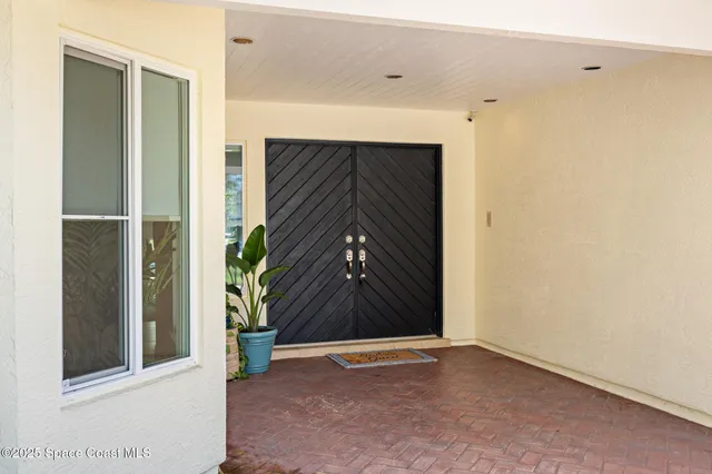 a view of an entrance door