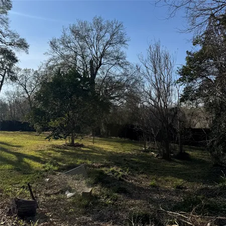 a view of a backyard with green space