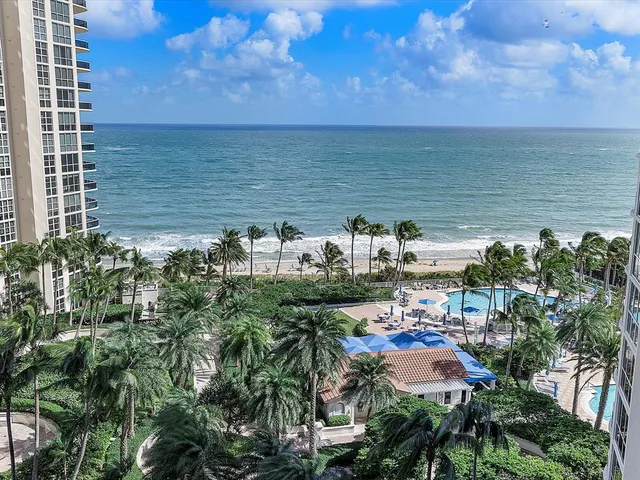 a view of a lake with a city view