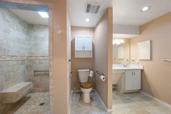 a bathroom with a shower
