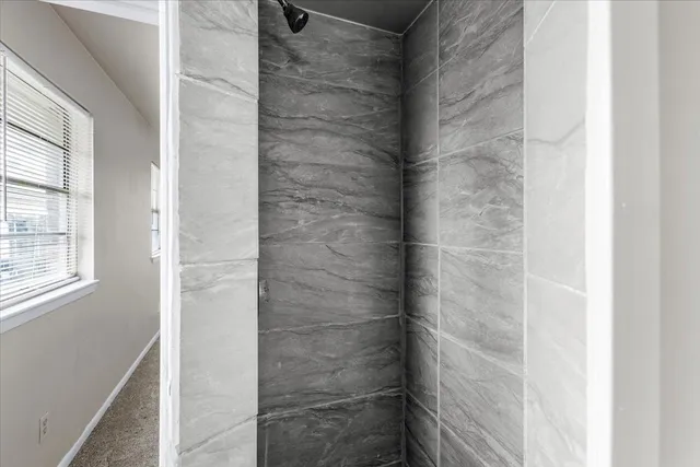 a bathroom with a shower
