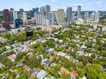 a view of a city with tall buildings