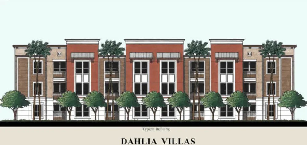 a front view of building with a lot of windows