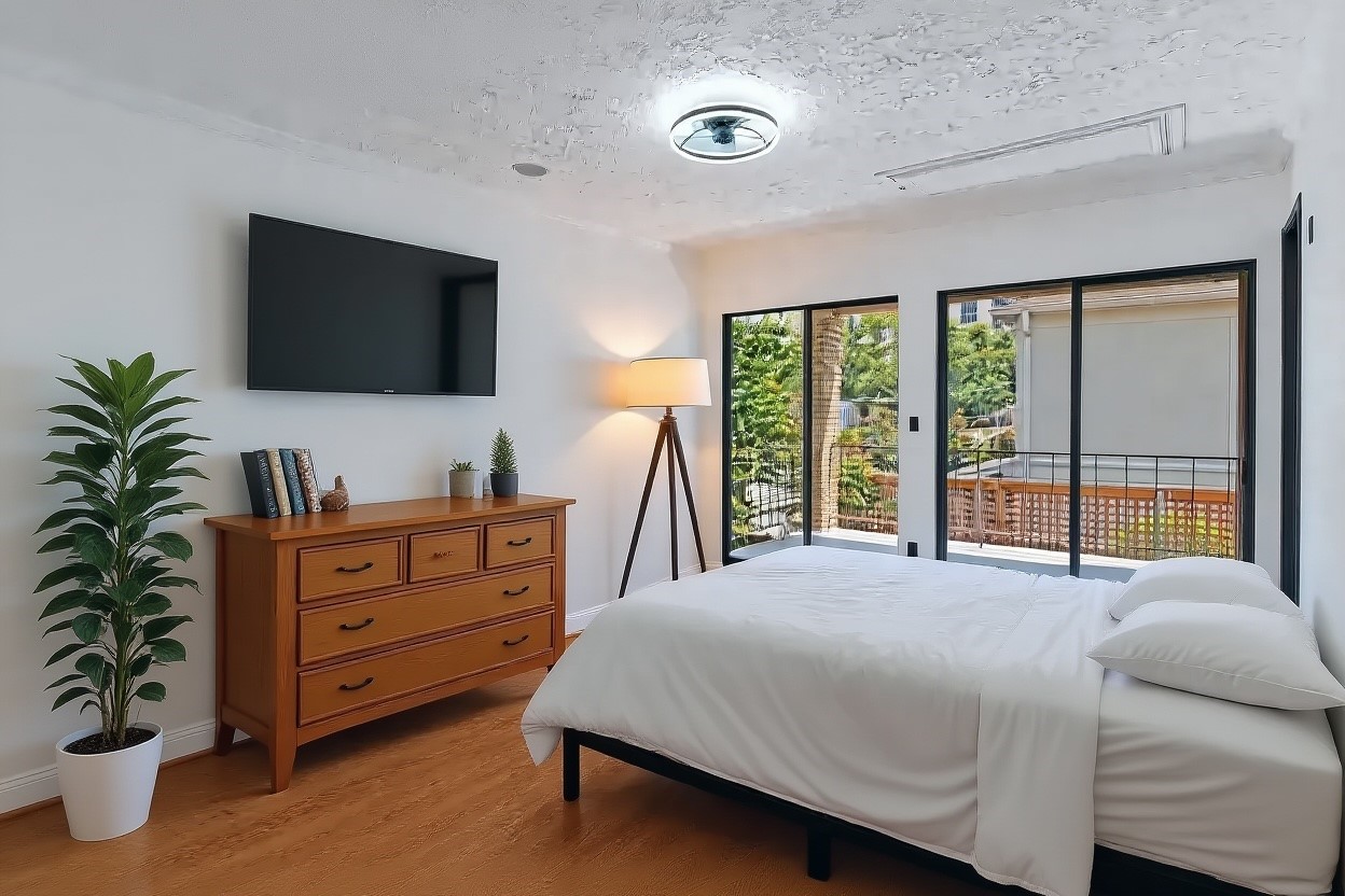 1425 Nantucket Drive, Unit D Houston, TX 77057 - Photo 10 of 12 Tertiary suite boasting a gorgeous balcony and updated ensuite bathroom!