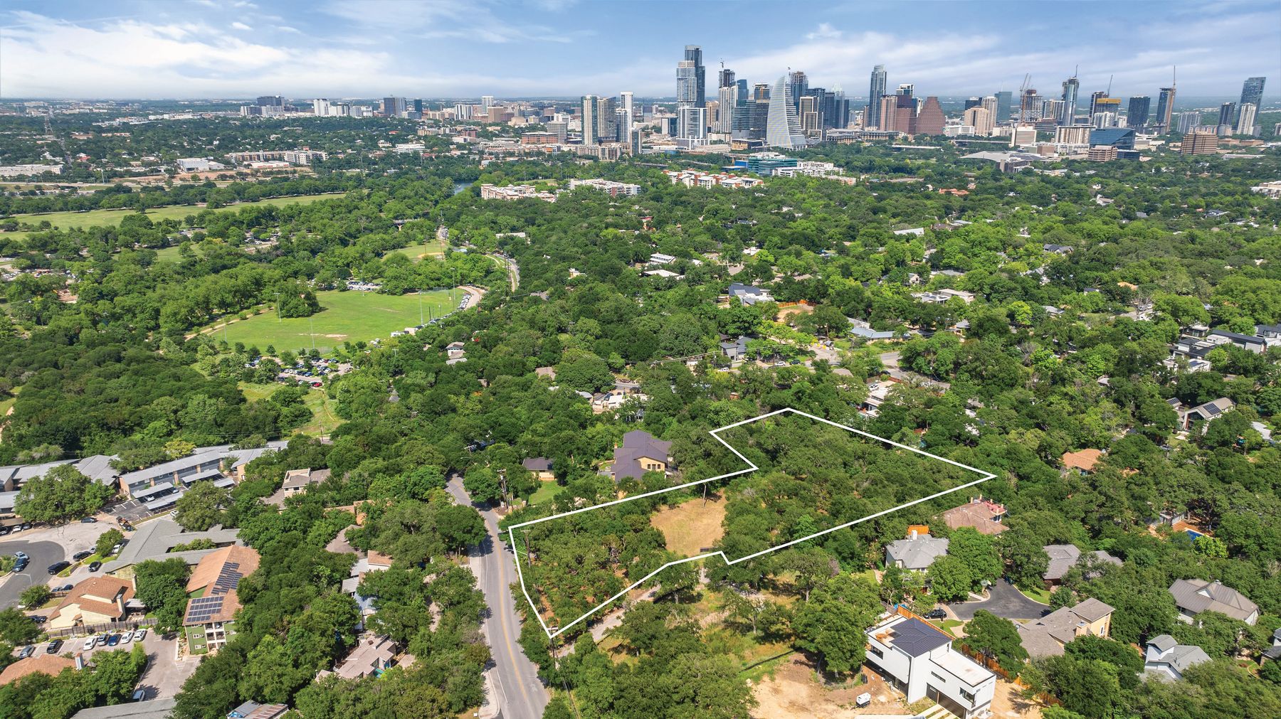 1121 Azie Morton Road Austin, TX 78704 - Photo 1 of 1 Aerial view featuring a view of city