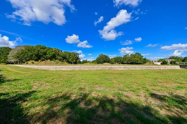 a view of an ocean and a yard