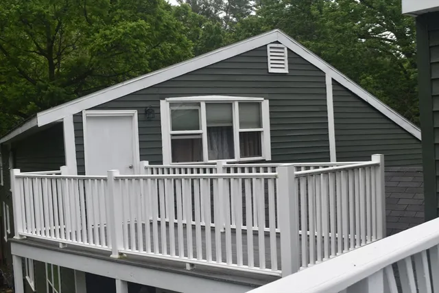 a view of a tree in a yard