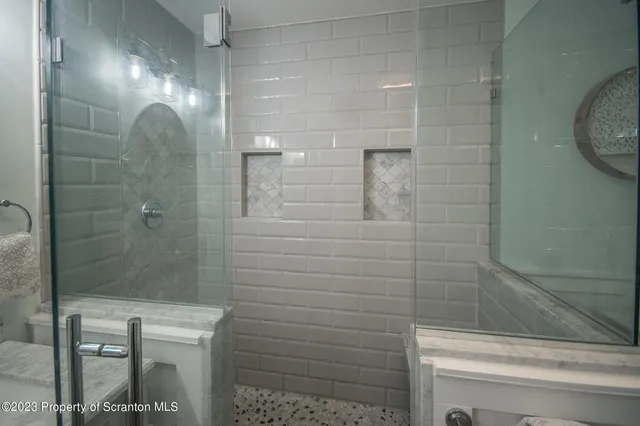 a bathroom with a shower
