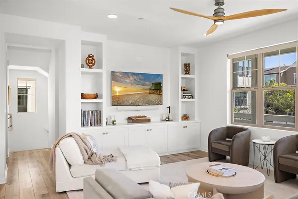 a view of balcony with furniture