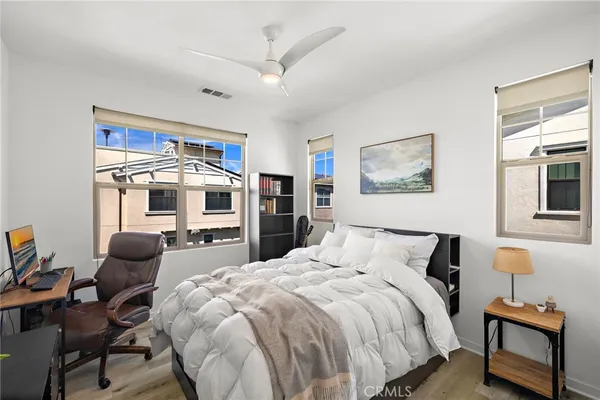 a view of roof deck with lake view and mountain view
