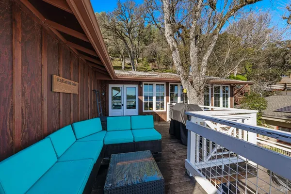 a view of a lake with houses