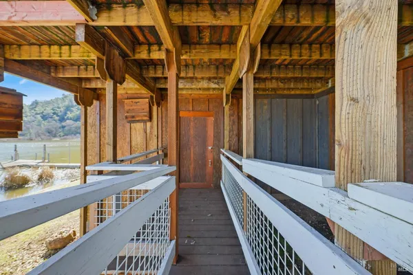 a view of a lake with houses
