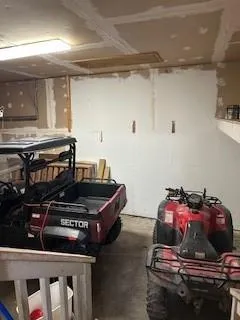 a room with furniture and a fireplace