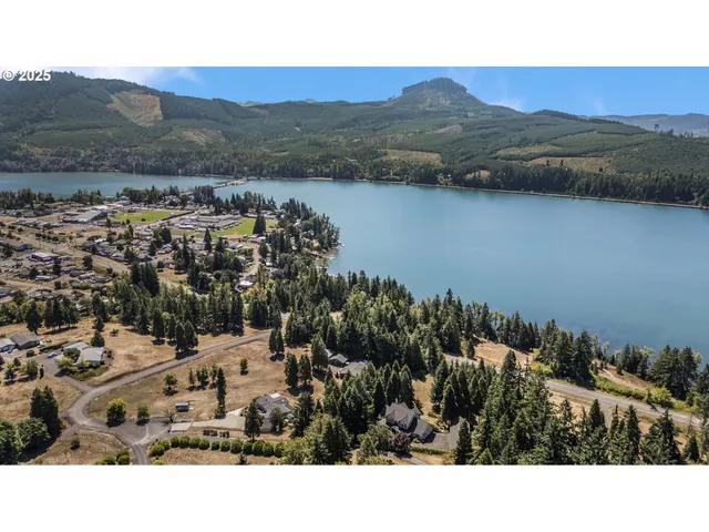 a view of lake and mountain