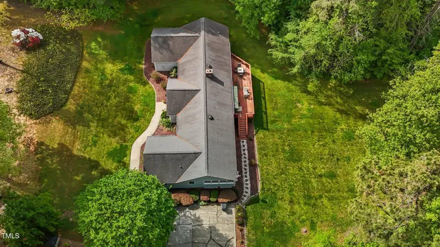 an aerial view of a house