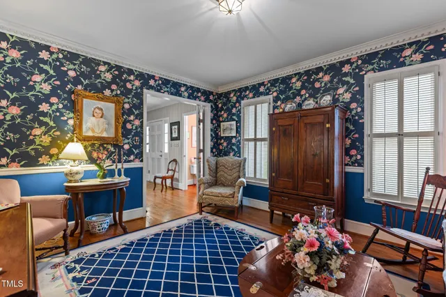 a room with furniture