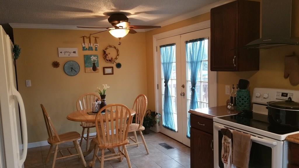 Dining area with sliding glass doors...