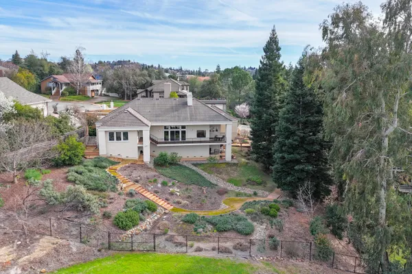 an aerial view of a house