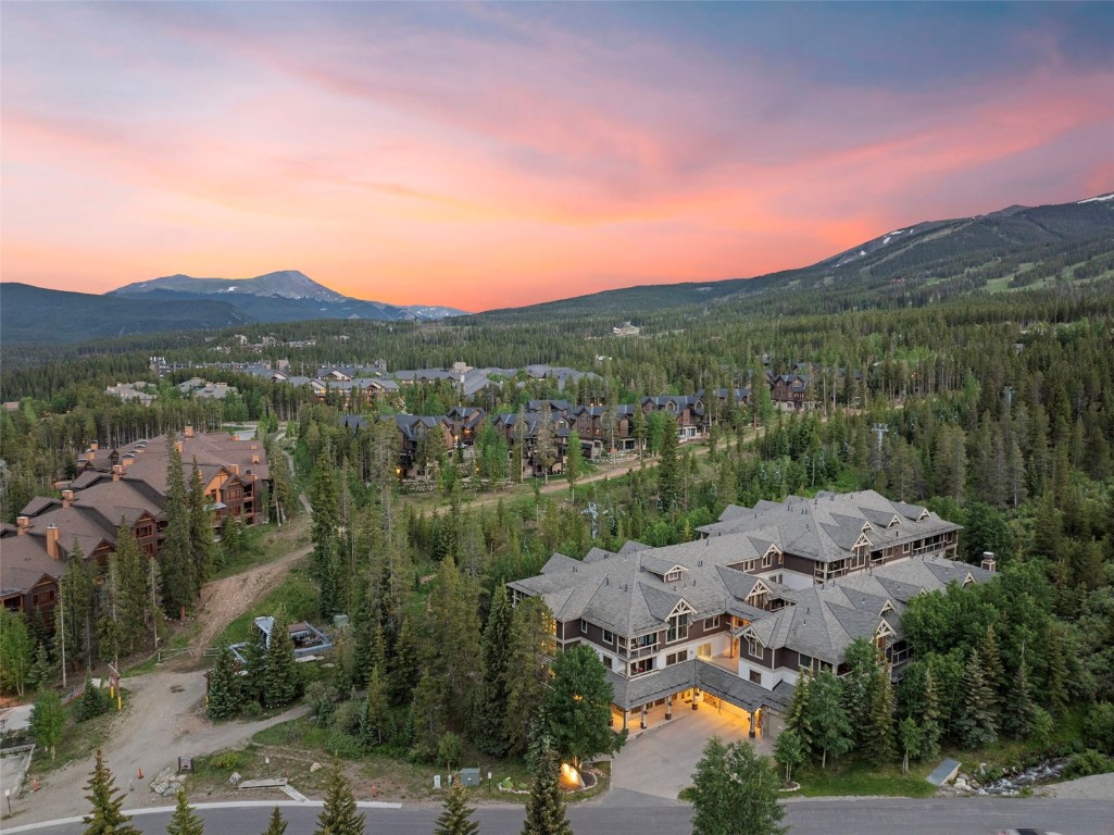 655 4 O Clock Road, Unit 301 Breckenridge, CO 80424 - Photo 23 of 23 an aerial view of green landscape with trees houses and mountain view