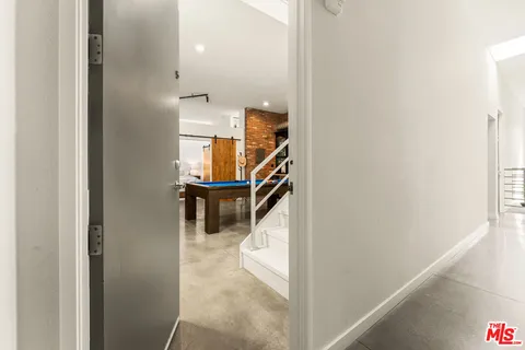 a bathroom with a mirror