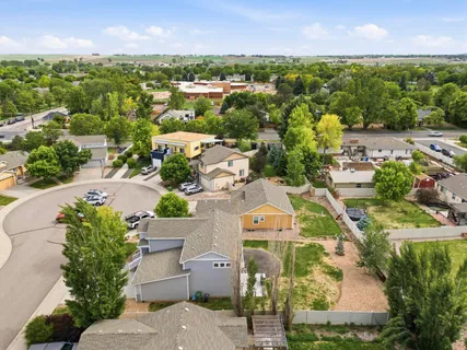 an aerial view of a city