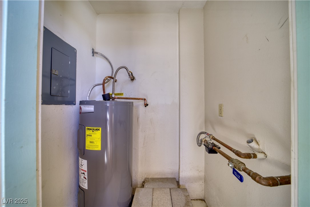 2232 Aspen Mirror Way, Unit 202 Laughlin, NV 89029 - Photo 32 of 39 Utilities featuring water heater and electric panel
