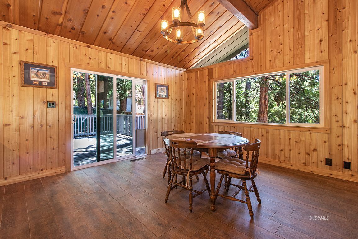 25104 Fern Valley Road Idyllwild, CA 92549 - Photo 15 of 55 a dining room with furniture and wooden floor