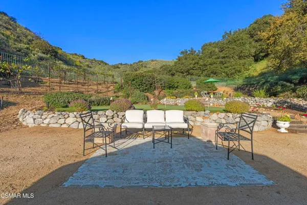 a view of a outdoor space with seating area