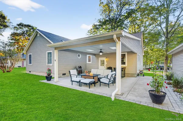 a view of a house with patio