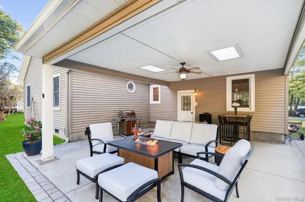 a outdoor space with patio furniture