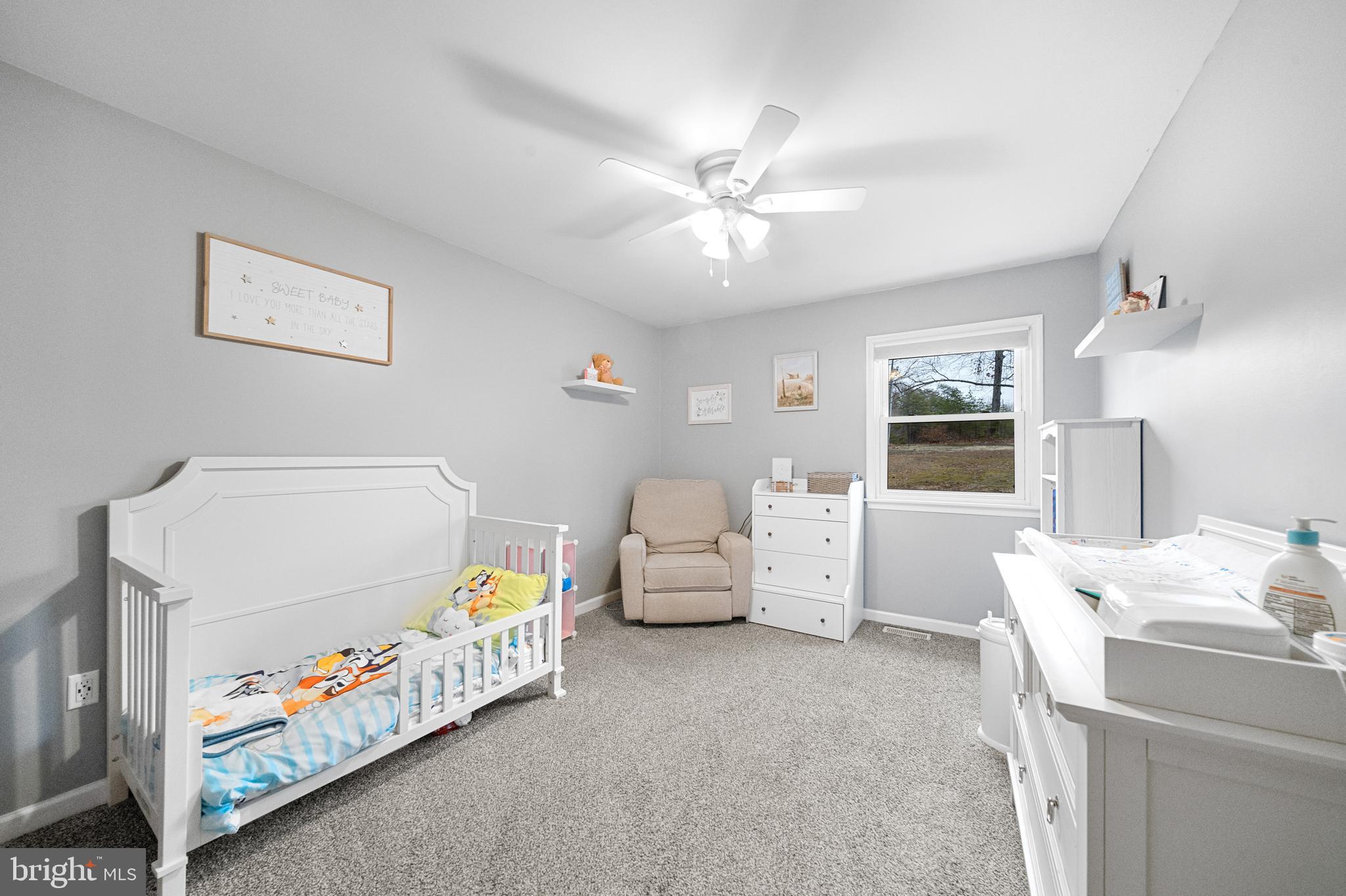 5344 Courtneys Corner Road Sumerduck, VA 22742 - Photo 21 of 56 a bedroom with furniture and a chandelier