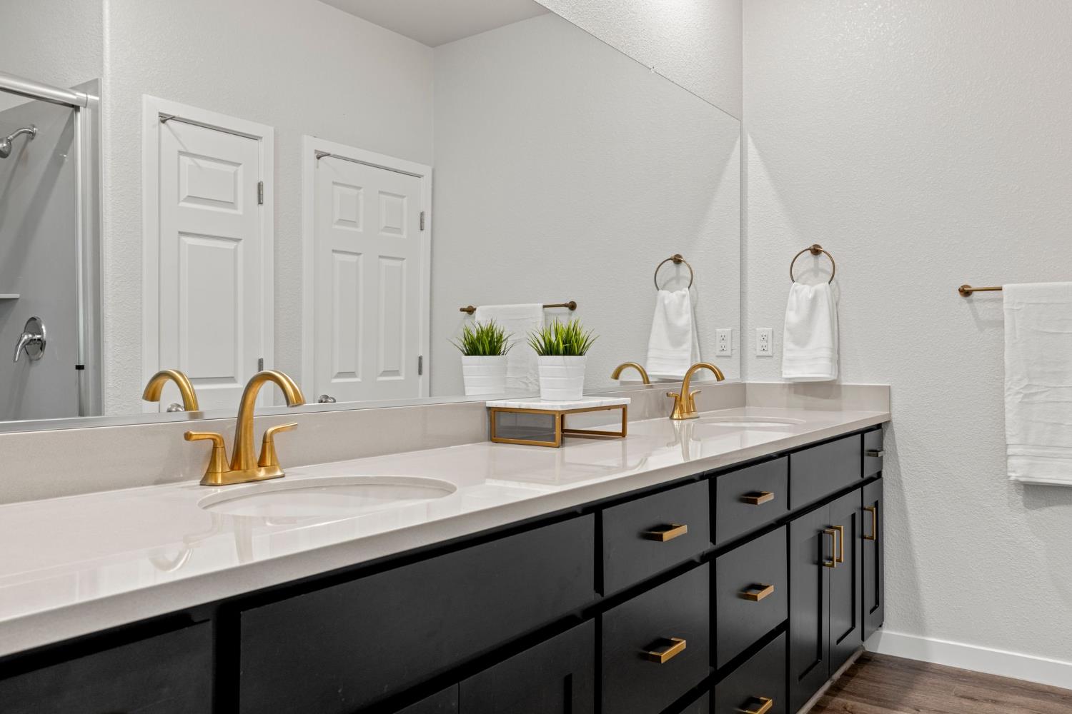 3017 Checkerspot Street Roseville, CA 95747 - Photo 48 of 57 a bathroom with a double vanity sink and a mirror