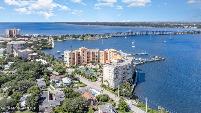 a view of a city with an ocean