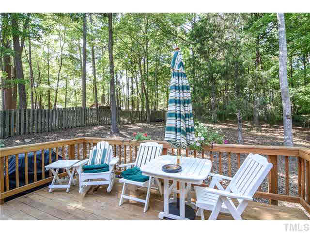 7709 Prospector Place Raleigh, NC 27615 - Photo 18 of 22 Large Deck is great for entertaining guests, that sits on one of the best lots in the neighborhood.