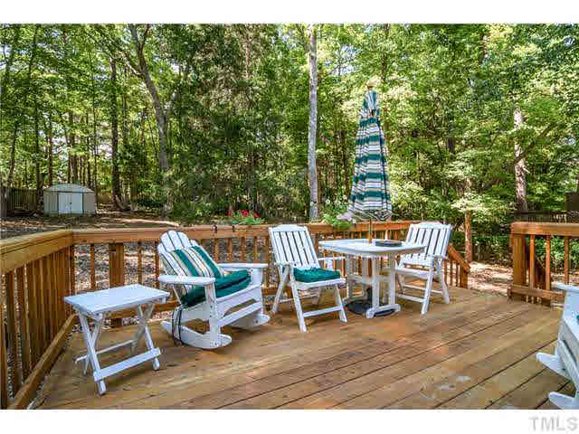 7709 Prospector Place Raleigh, NC 27615 - Photo 19 of 22 Large Deck is great for entertaining guests, that sits on one of the best lots in the neighborhood.