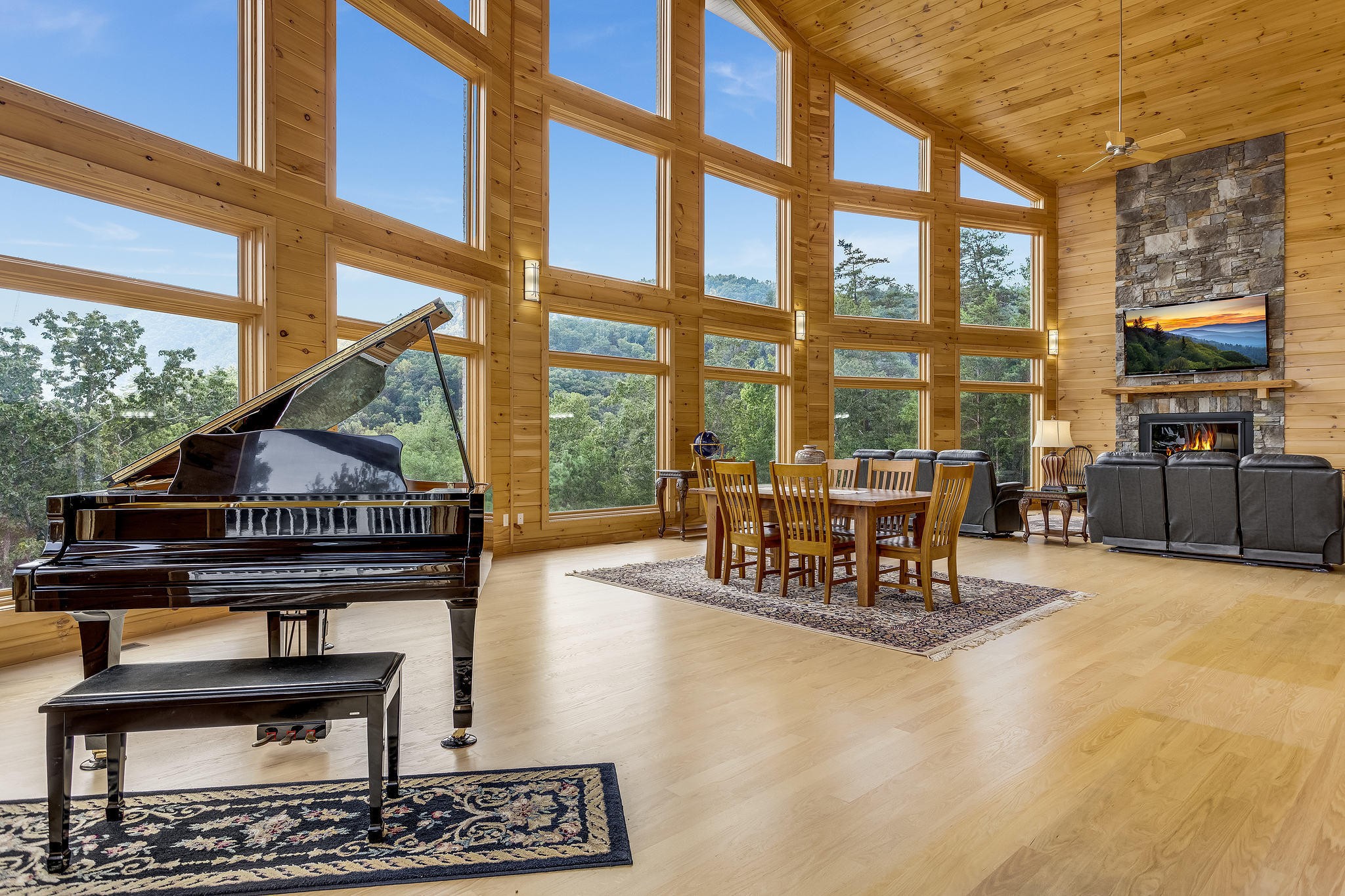163 Kelly Ridge Road Townsend, TN 37882 - Photo 10 of 40 a living room with a fireplace furniture and a large window