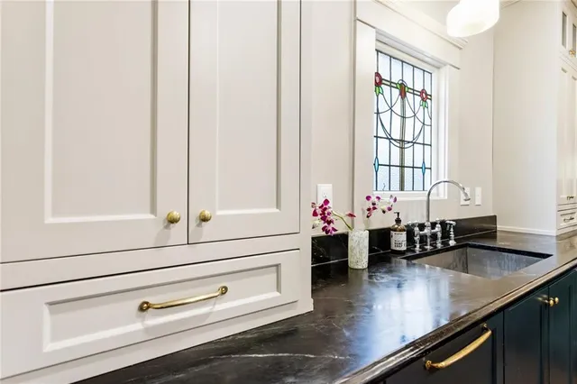 a view of dining room and wooden floor