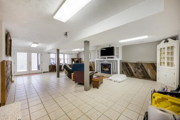 a view of a swimming pool with an outdoor space