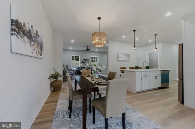 a view of a dining area with furniture